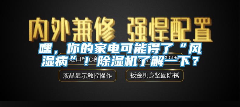 嘿，你的家電可能得了“風(fēng)濕病”！除濕機(jī)了解一下？