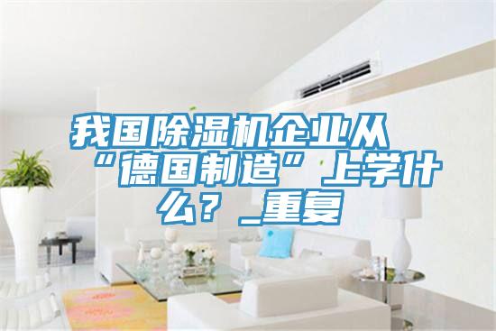 我國除濕機企業(yè)從“德國制造”上學什么？_重復(fù)